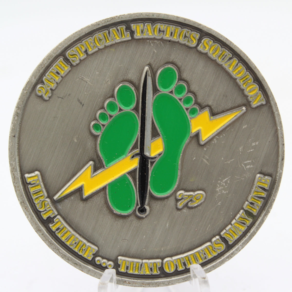 24th Special Tactics Squadron USAF Challenge Coin 2.0" Copper Pre-Owned