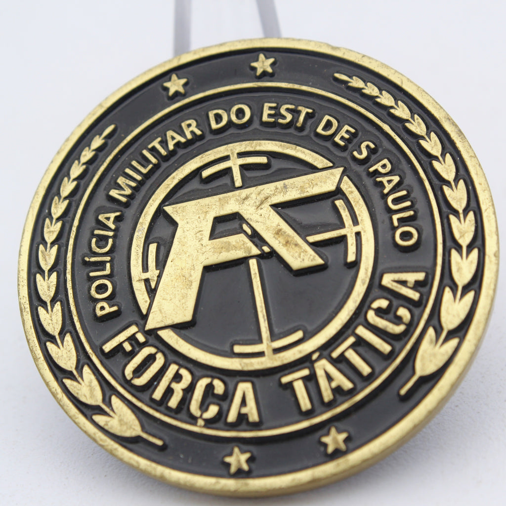 São Paulo Military Police Força Tática Challenge Coin 1.65" Copper Pre-Owned