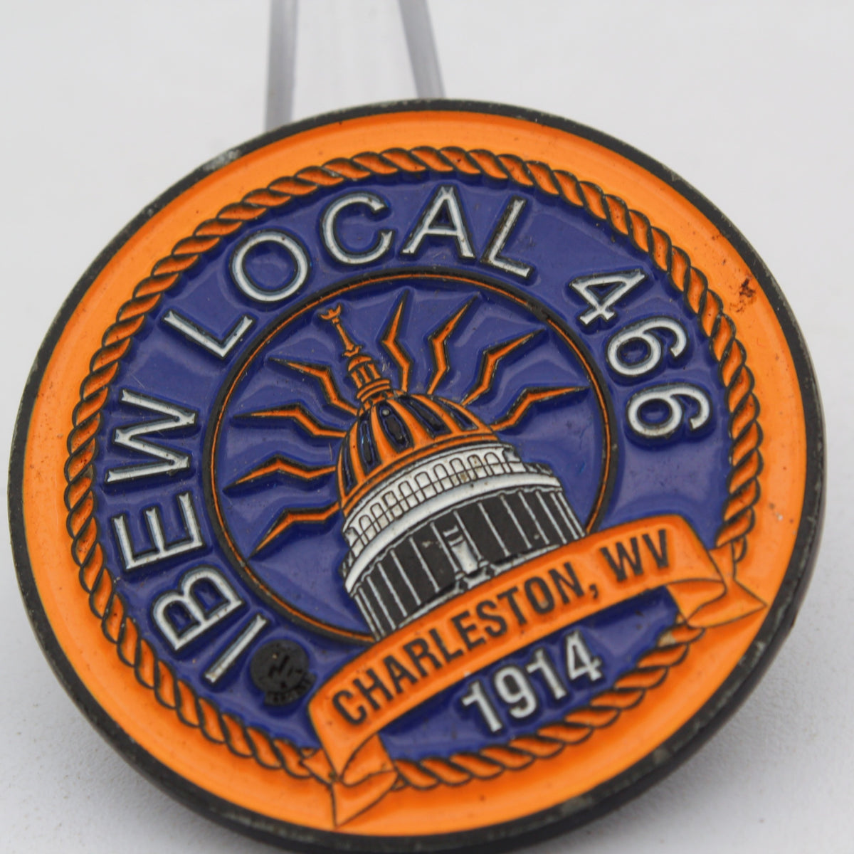 IBEW Local 466 Charleston WV Challenge Coin 1.75" Copper Pre-Owned
