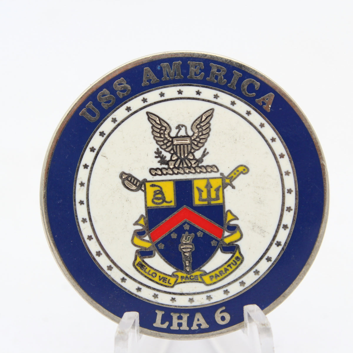 USS America LHA-6 Challenge Coin 1.5" Copper Pre-Owned