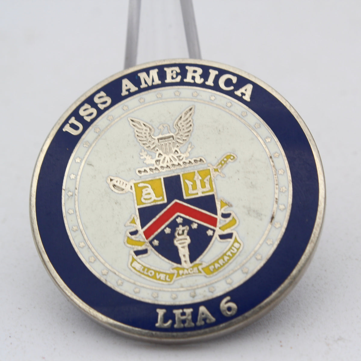 USS America LHA-6 Challenge Coin 1.5" Copper Pre-Owned