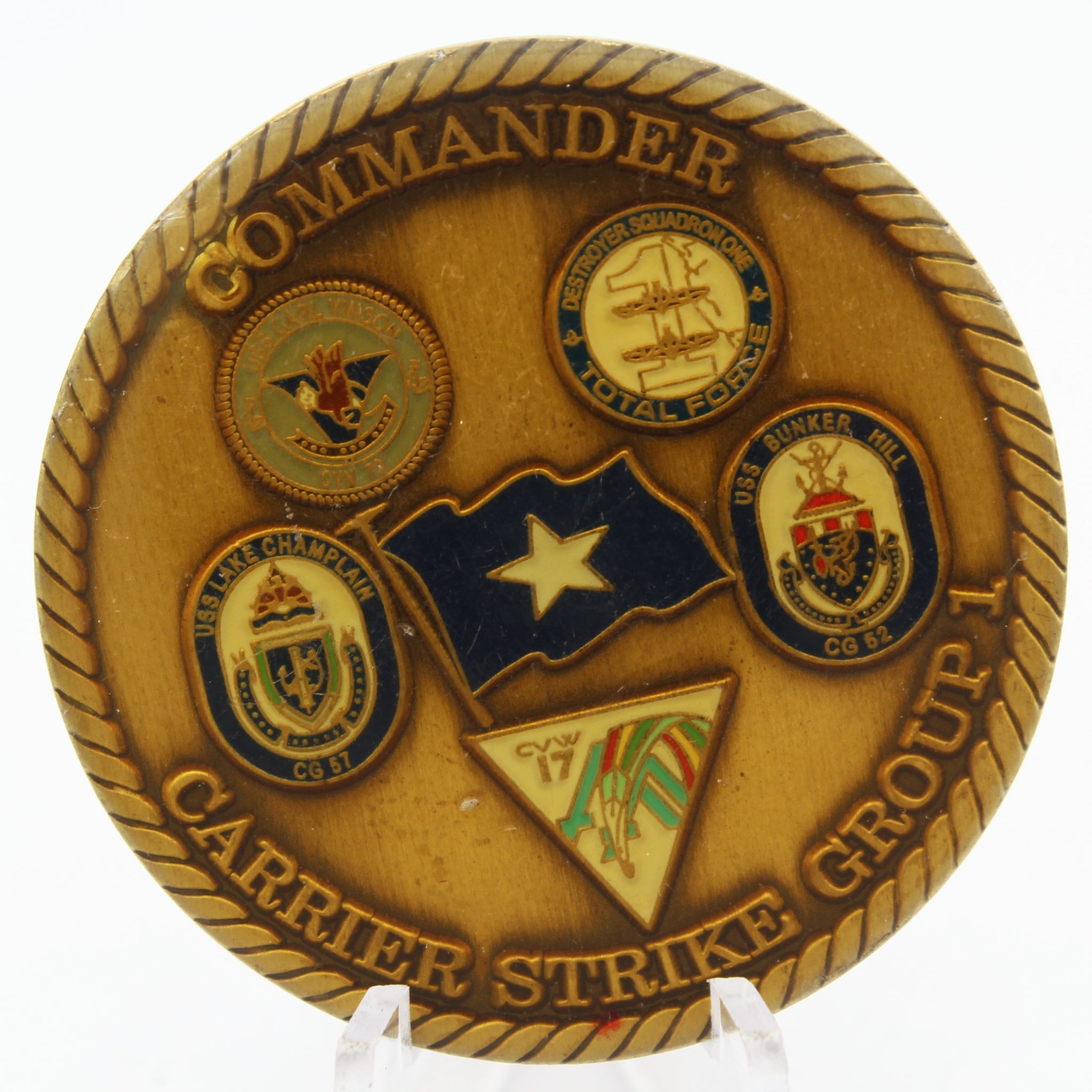 US Navy Carrier Strike Group One Commander Challenge Coin CVW-17 Naval Aviation Pre-owned