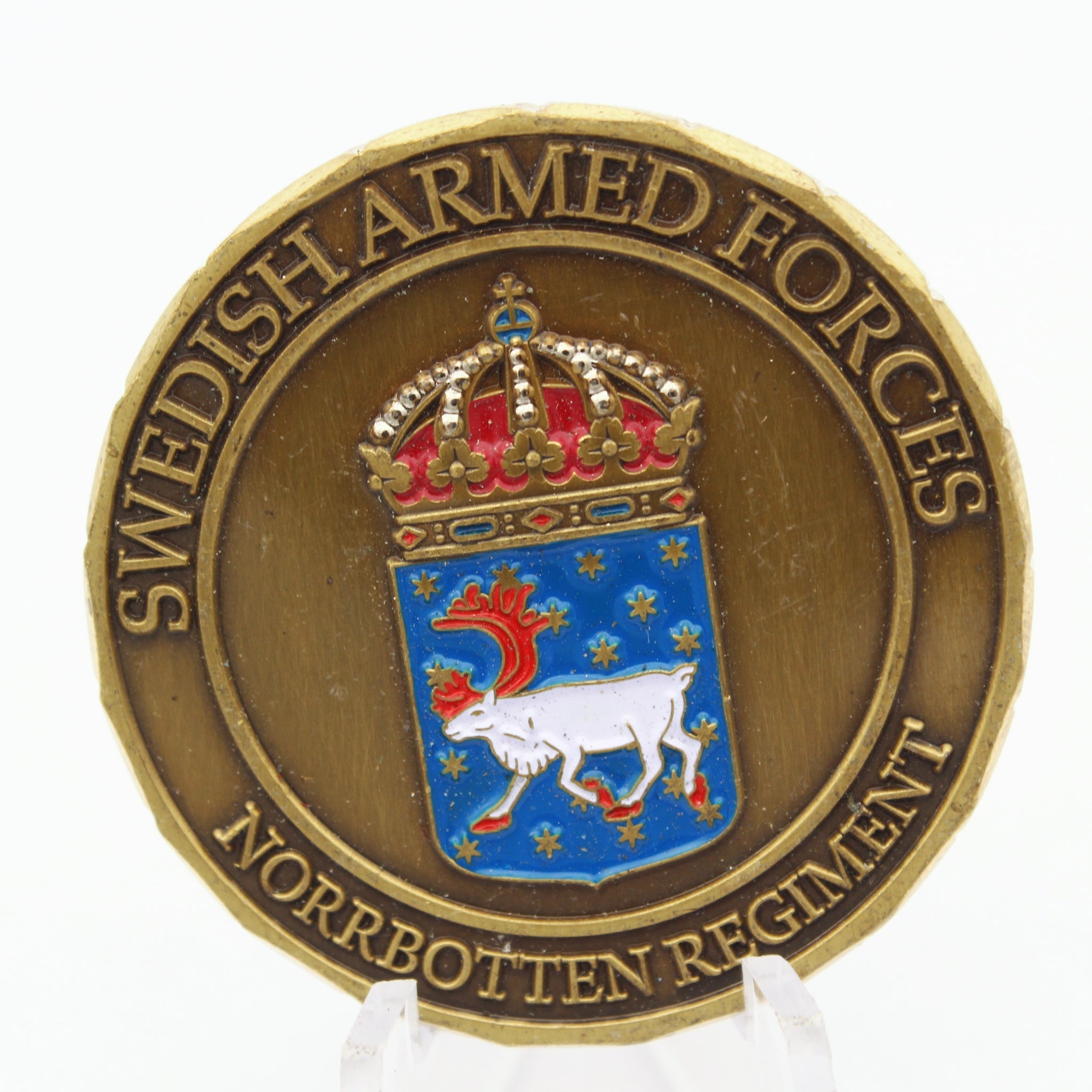 Swedish Armed Forces Norrbotten Regiment Subarctic Warfare Challenge Coin 1.5" Pre-owned