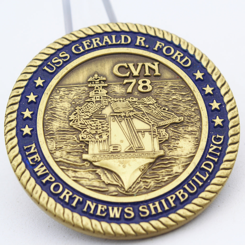 USS Gerald R. Ford CVN-78 Challenge Coin Newport News Shipbuilding