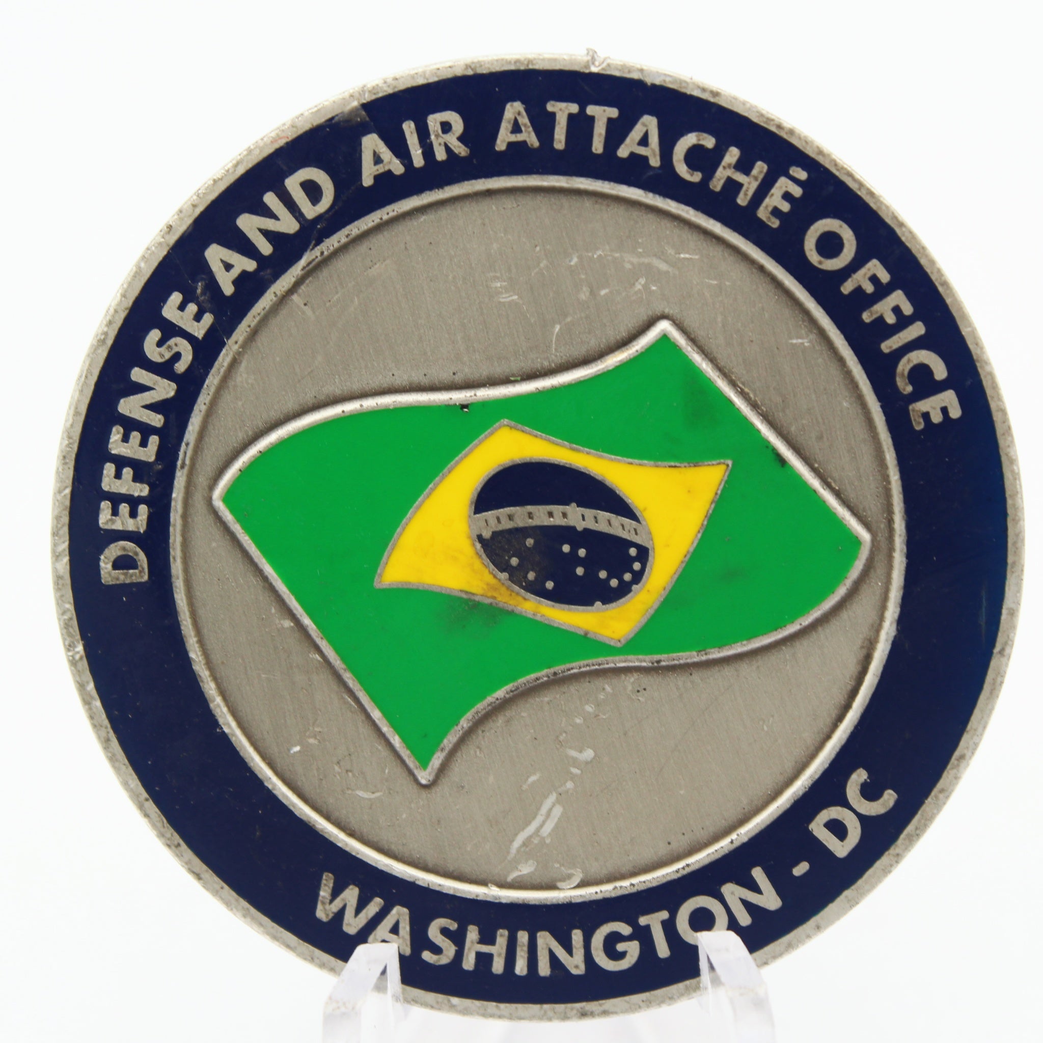 Brazilian Air Force Defense and Air Attaché Office Challenge Coin 1.75" Washington DC Pre-owned