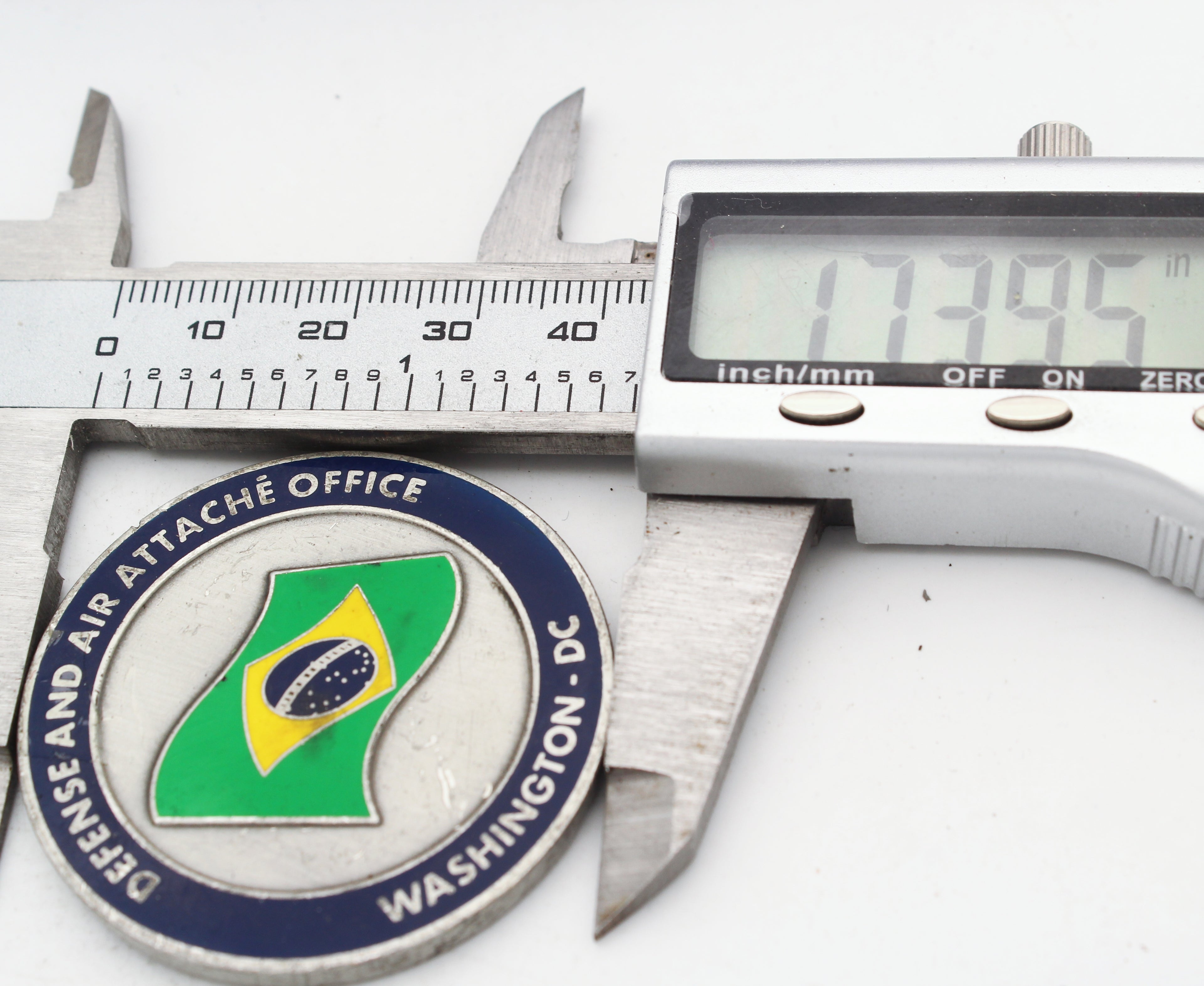 Brazilian Air Force Defense and Air Attaché Office Challenge Coin 1.75" Washington DC Pre-owned