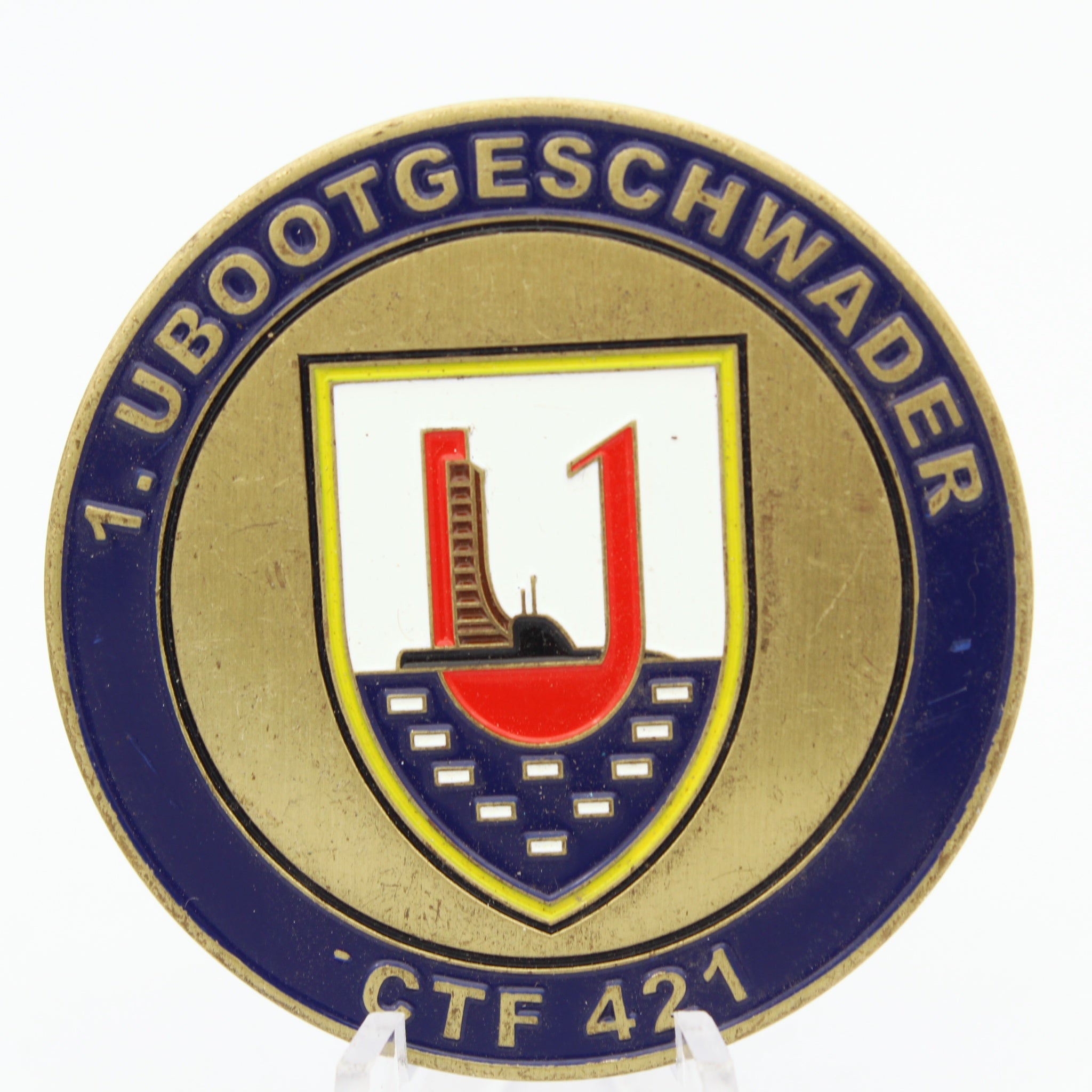 German Navy 1st Submarine Squadron CTF 421 EASTLANT 2017 Challenge Coin 2" Pre-owned