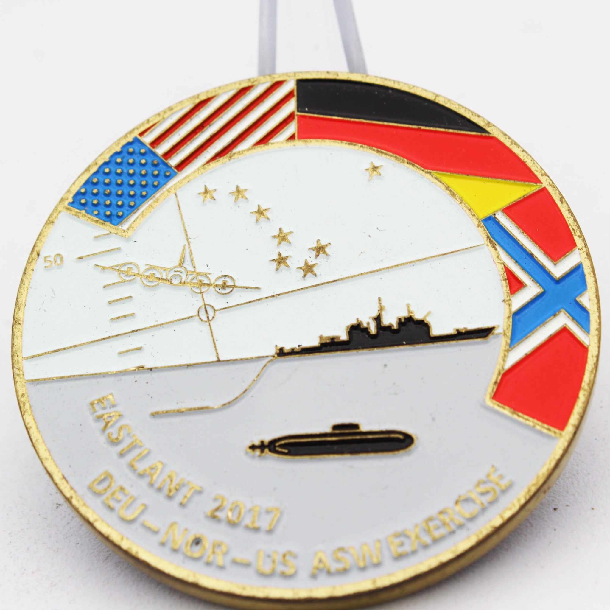German Navy 1st Submarine Squadron CTF 421 EASTLANT 2017 Challenge Coin 2" Pre-owned