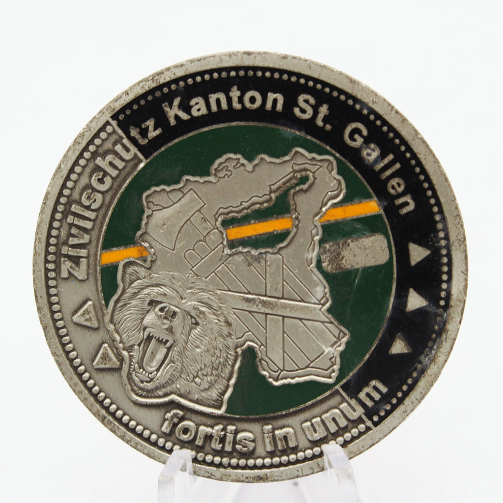Swiss Civil Protection St Gallen Zivilschutz Challenge Coin Emergency Service Pre-owned