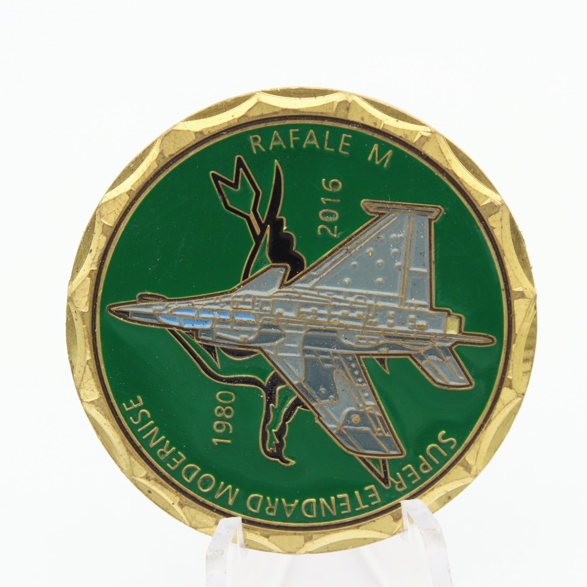 French Navy Rafale M 17eme Flottille de Chasse Embarquee Challenge Coin 1.5" Pre-owned