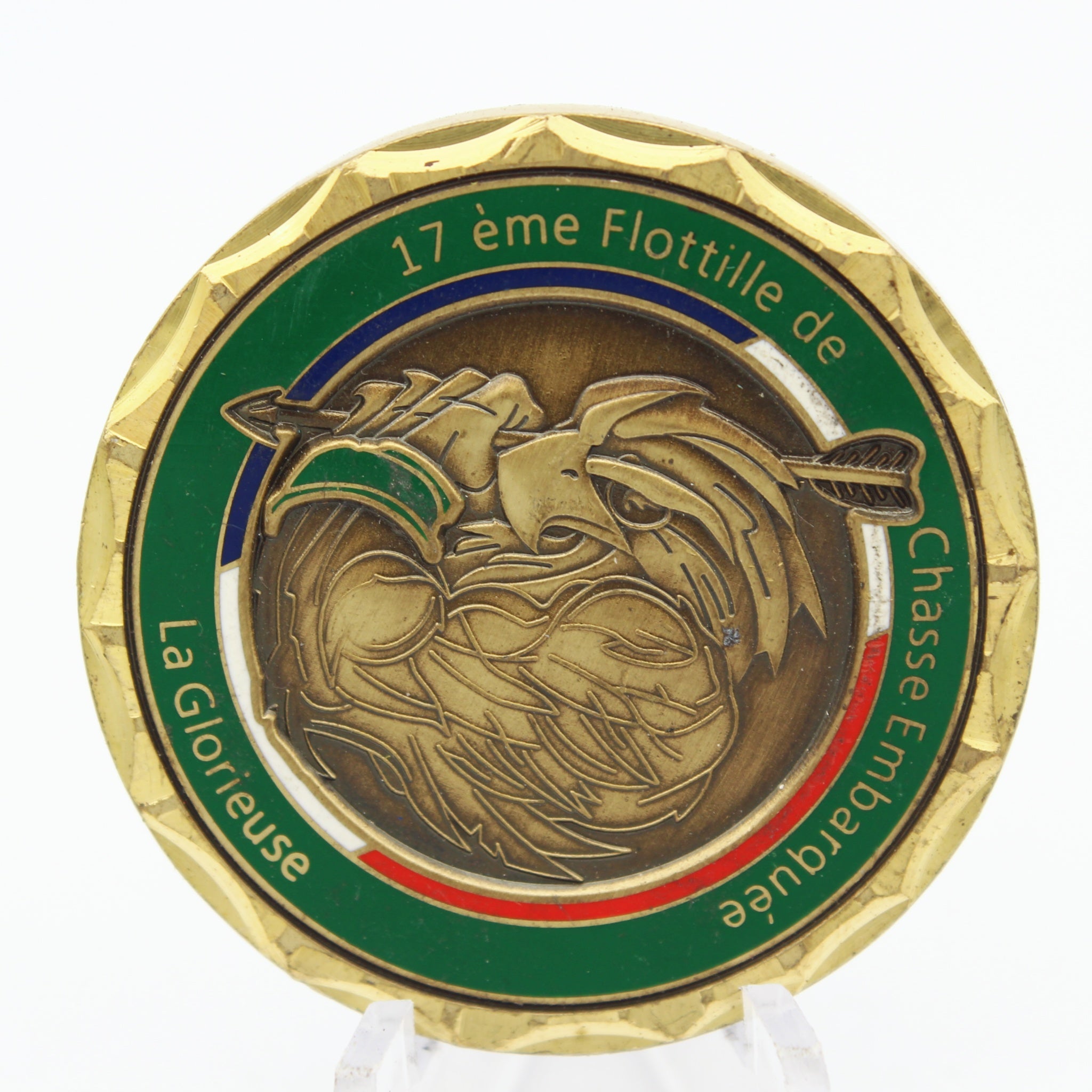 French Navy Rafale M 17eme Flottille de Chasse Embarquee Challenge Coin 1.5" Pre-owned