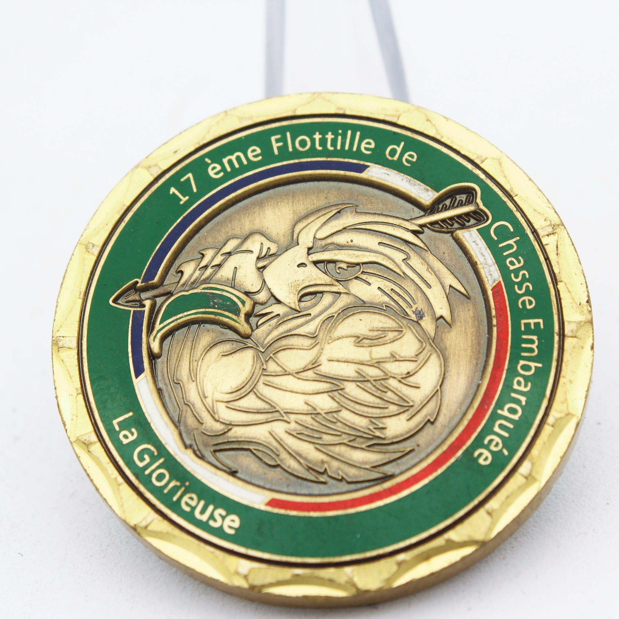 French Navy Rafale M 17eme Flottille de Chasse Embarquee Challenge Coin 1.5" Pre-owned