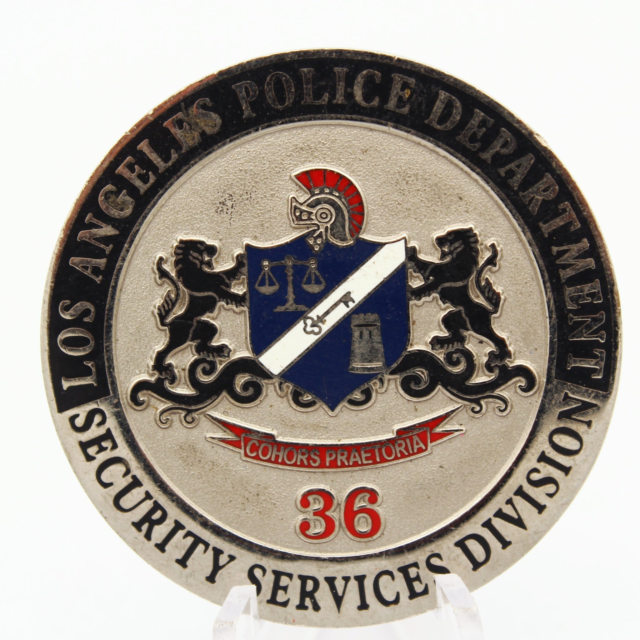 Los Angeles Police Department Security Services Division 36 Challenge Coin Hollywood Pre-owned