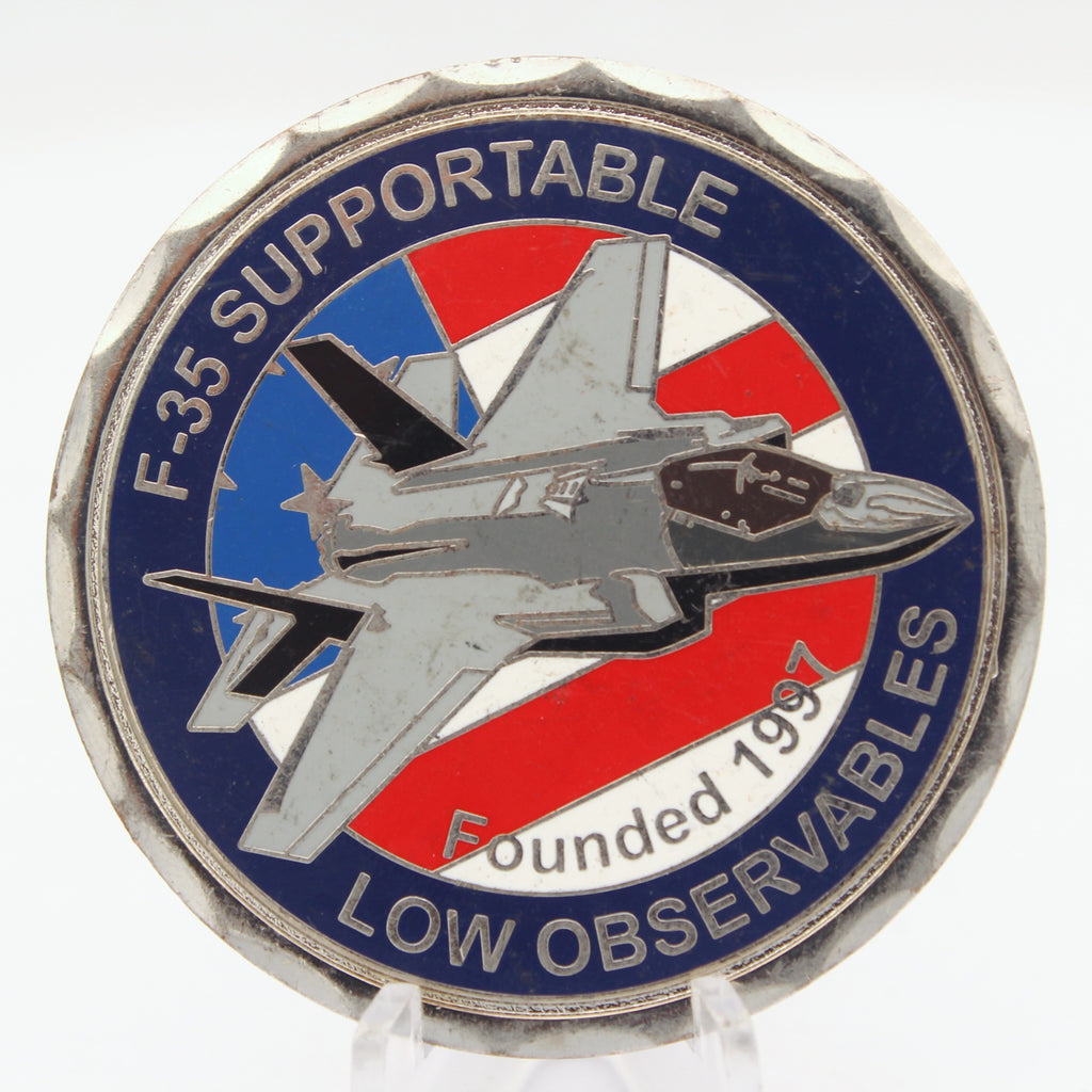 F-35 Supportable Low Observables 25th Anniversary Challenge Coin 2.0" Pre-owned