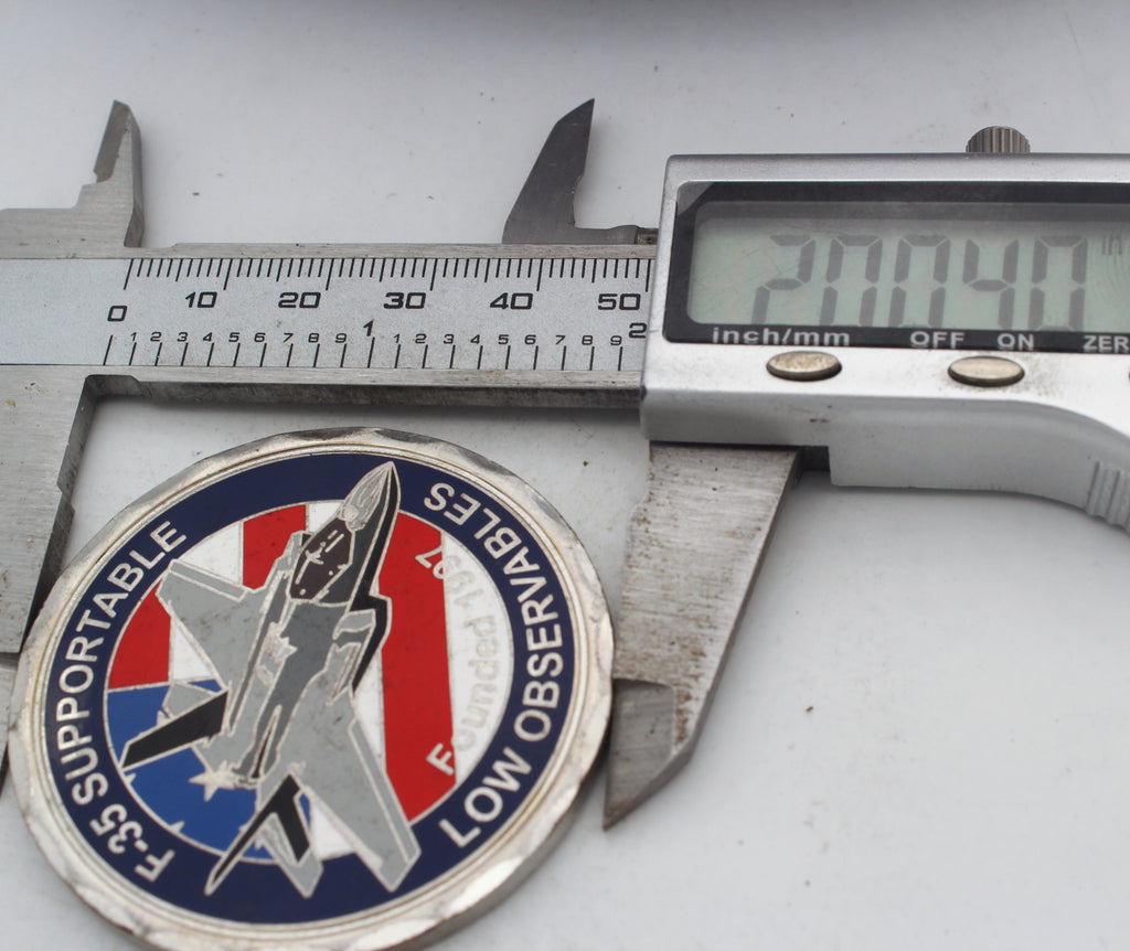 F-35 Supportable Low Observables 25th Anniversary Challenge Coin 2.0" Pre-owned