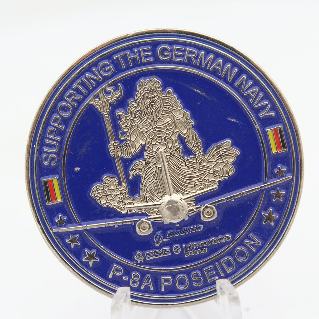 German Navy P-8A Poseidon Support Challenge Coin Military Aviation 1.75" Used