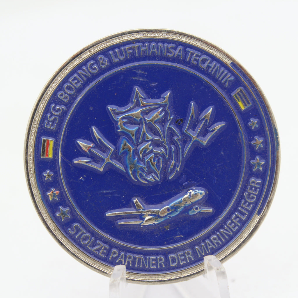 German Navy P-8A Poseidon Support Challenge Coin Military Aviation 1.75" Used