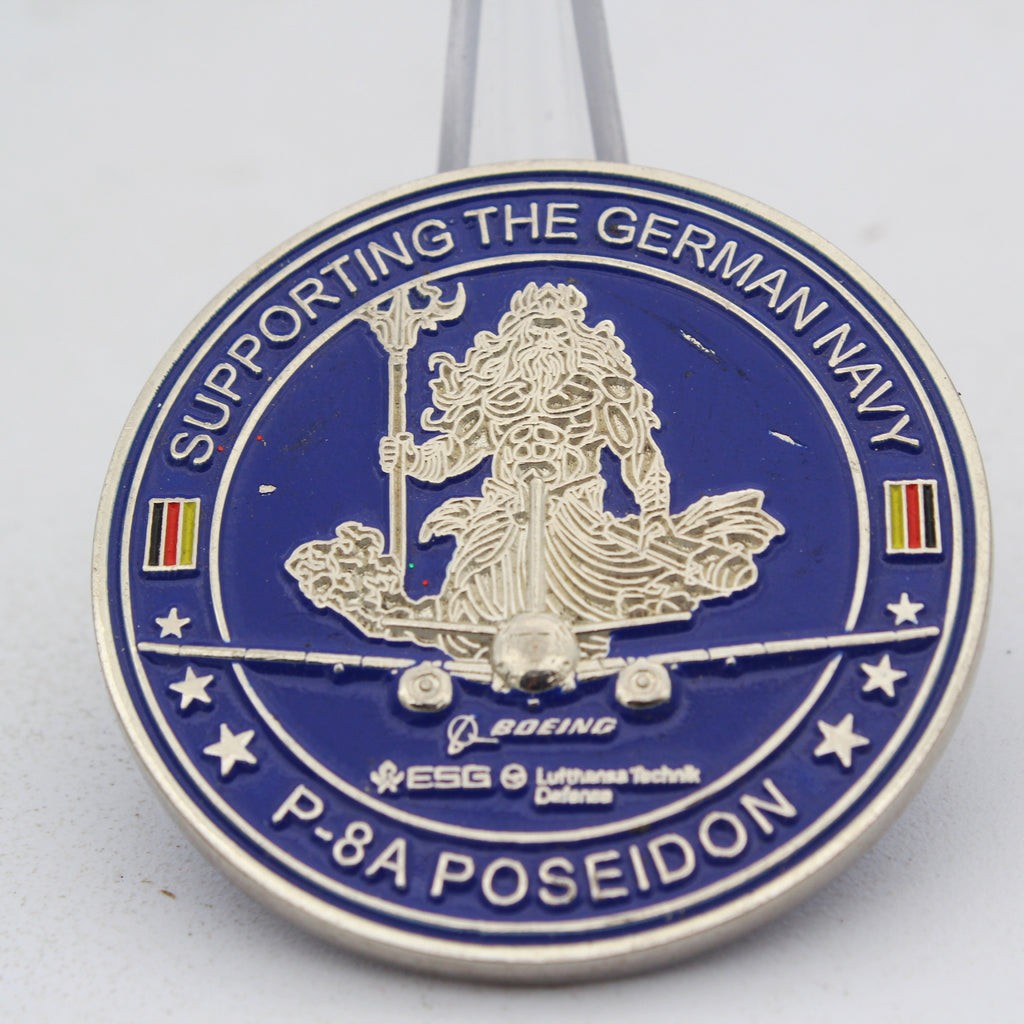 German Navy P-8A Poseidon Support Challenge Coin Military Aviation 1.75" Used