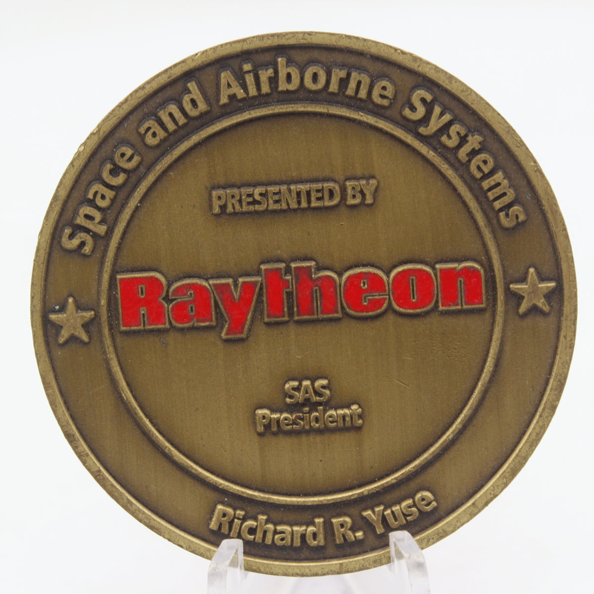 Raytheon SAS Presidential Award Space and Airborne Systems Challenge Coin Pre-owned