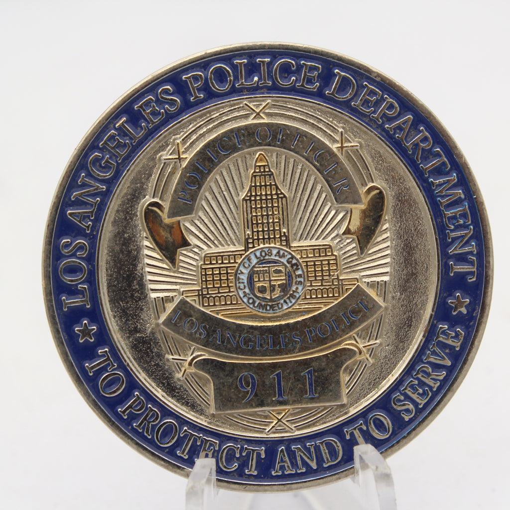 Los Angeles Police Department 911 Guns and Coffee Challenge Coin Pre-owned