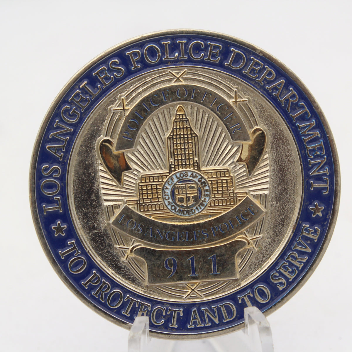 Los Angeles Police Department 911 Guns and Coffee Challenge Coin Pre-owned