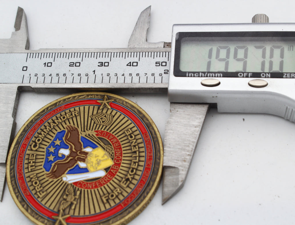 US Army 408th Contract Support Brigade Challenge Coin Southwest Asia 2" Pre-owned