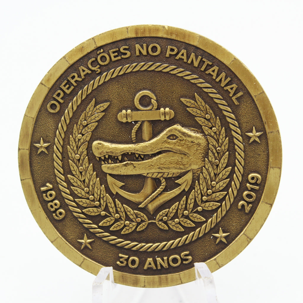 Brazil Marine Corps Pantanal Operations Challenge Coin 30 Years 1989-2019 1.75" Pre-owned