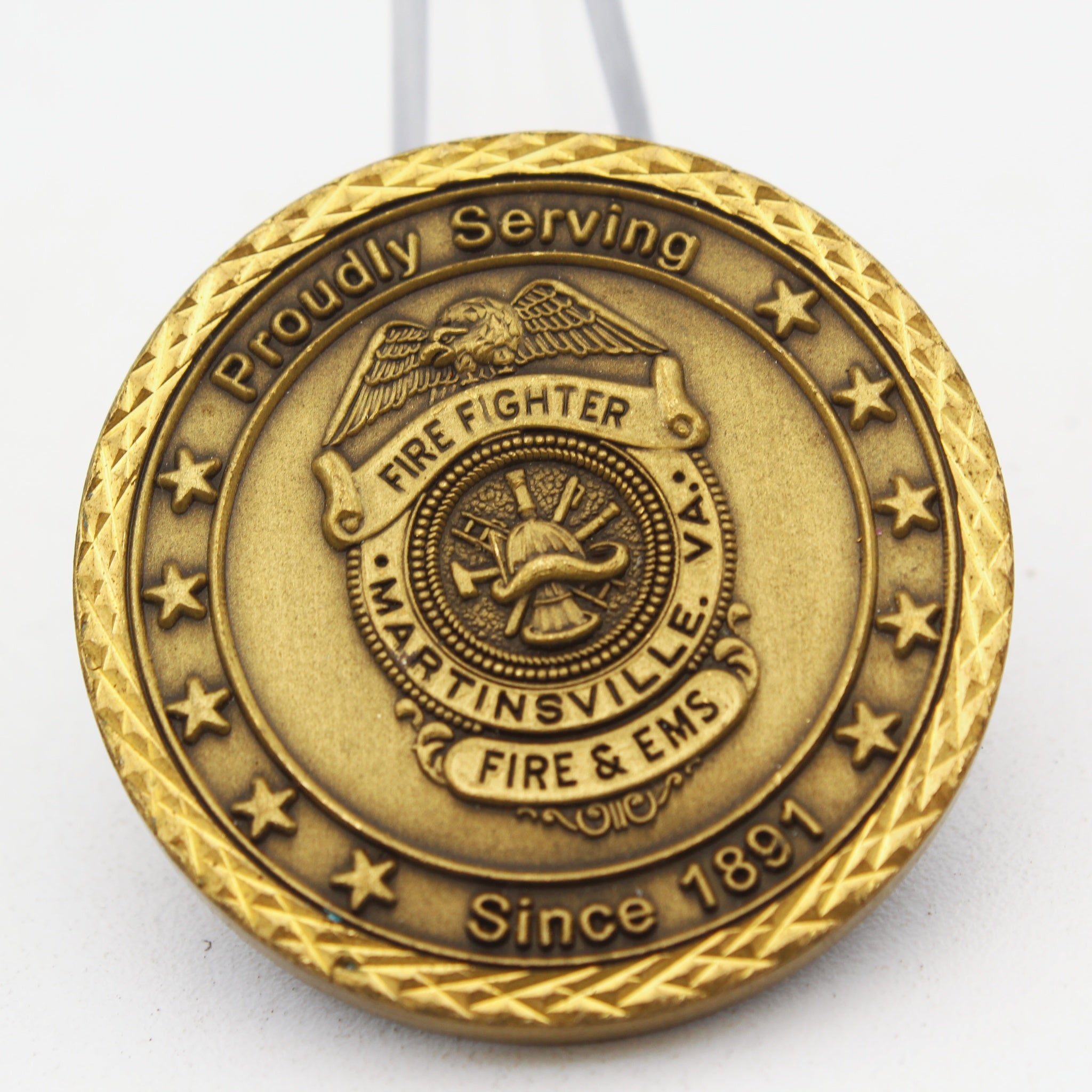 City of Martinsville VA Fire EMS Challenge Coin Firefighter 1.5" Pre-Owned