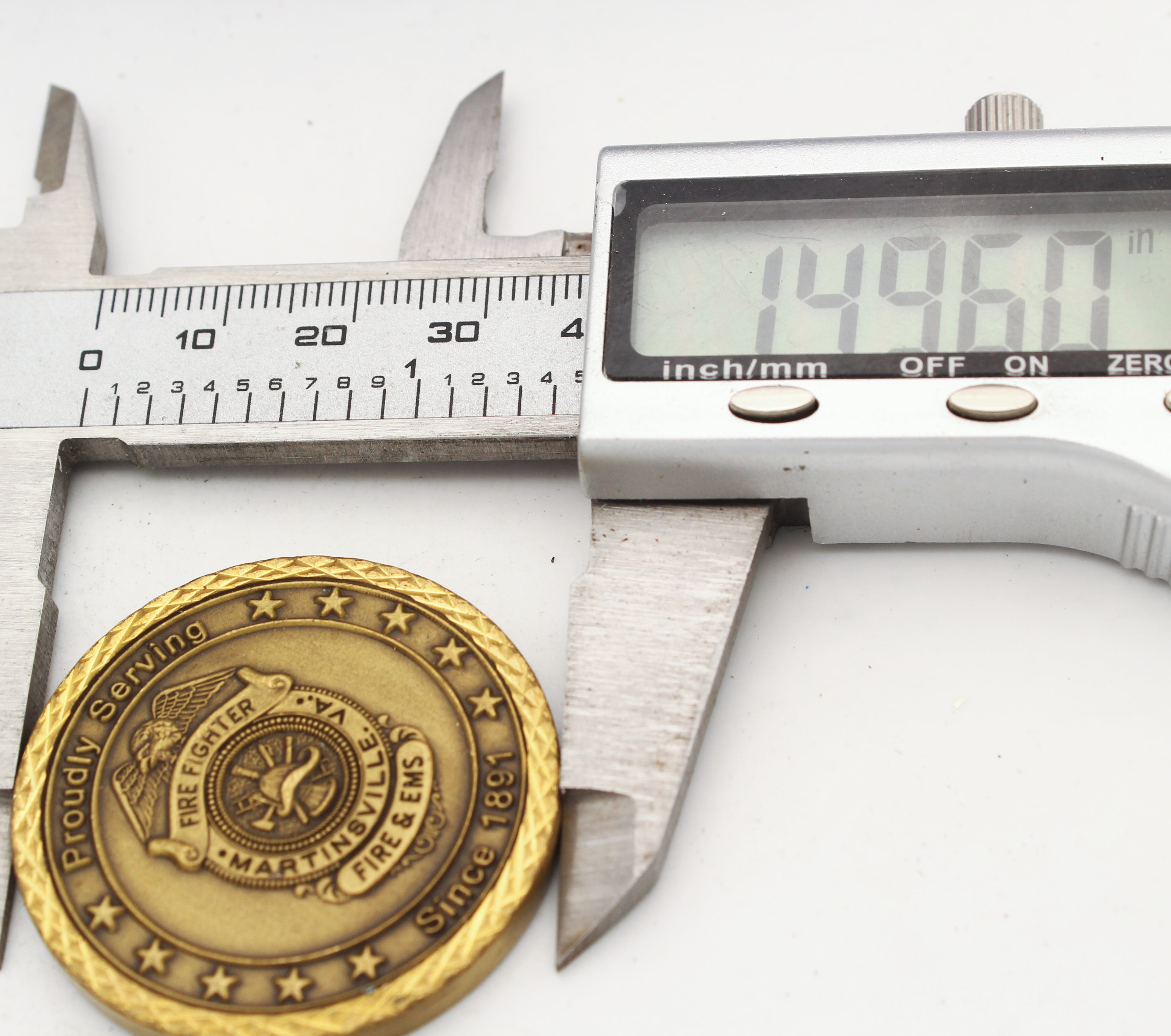 City of Martinsville VA Fire EMS Challenge Coin Firefighter 1.5" Pre-Owned