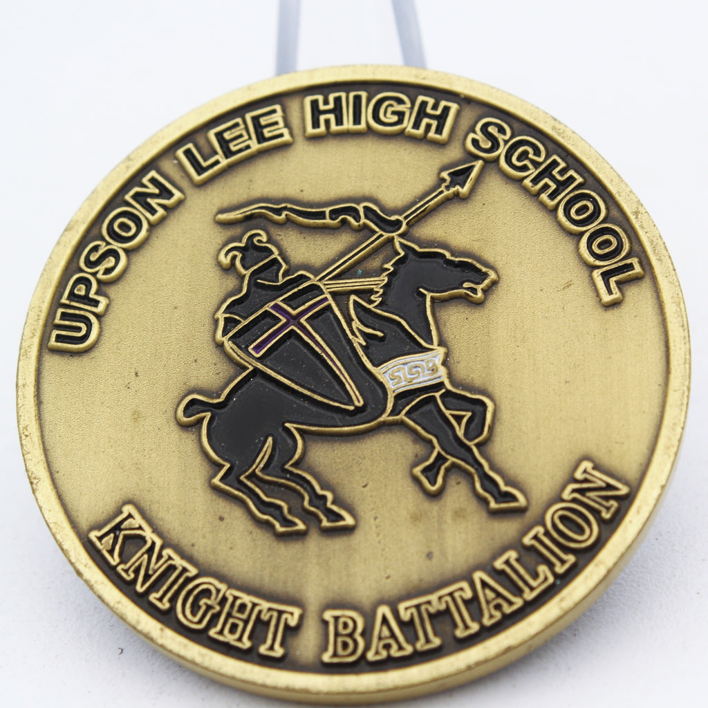 Navy JROTC Upson Lee High School Knight Battalion Challenge Coin 1.75 Inch Pre-owned