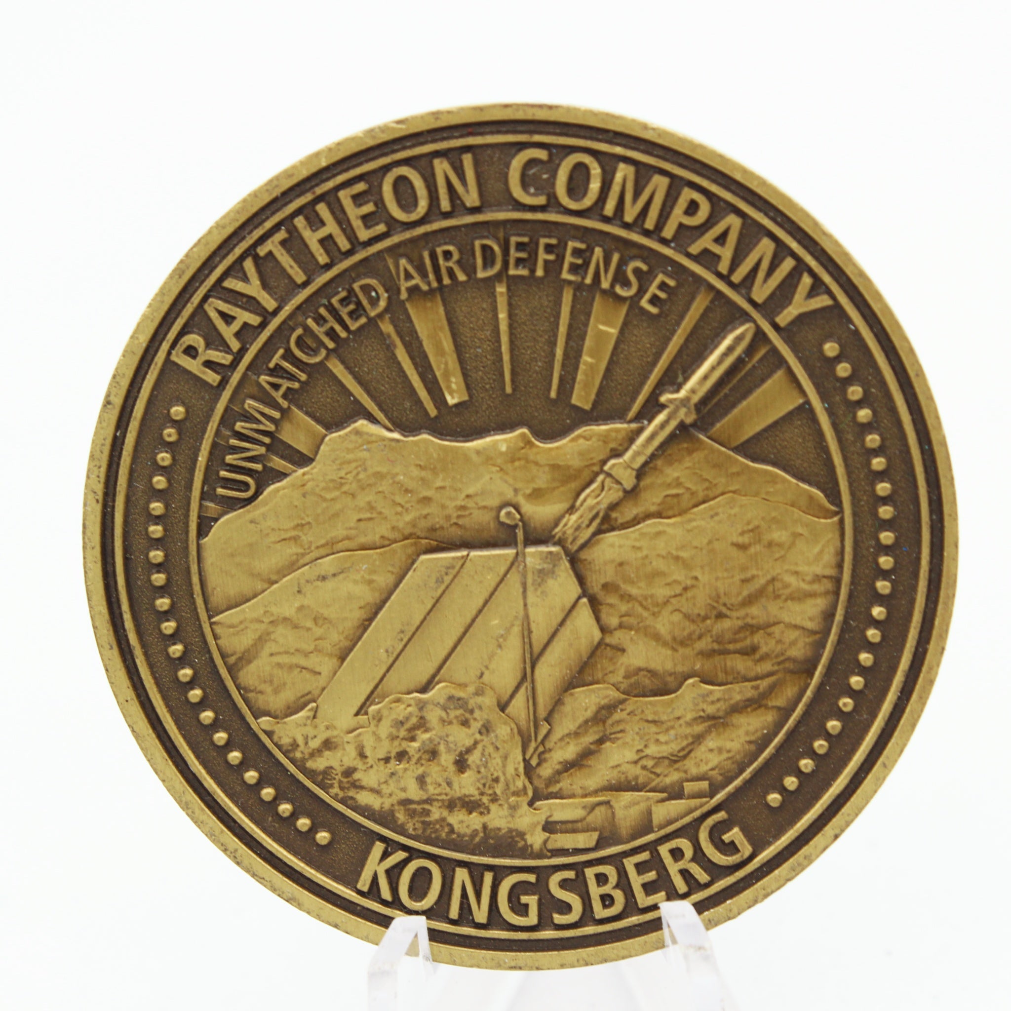 Raytheon Kongsberg Air Defense Challenge Coin 2 Inch Oman Live Fire 2018 Military Collectible Pre-owned