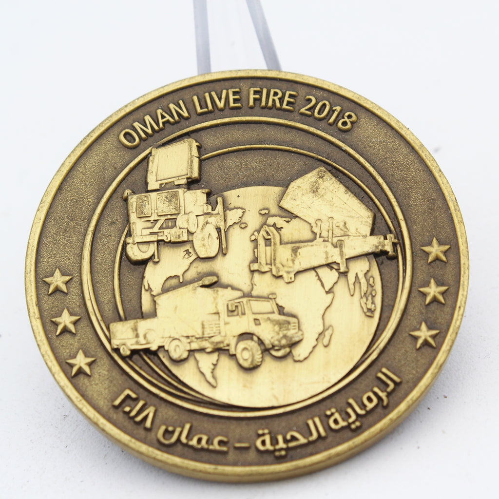 Raytheon Kongsberg Air Defense Challenge Coin 2 Inch Oman Live Fire 2018 Military Collectible Pre-owned