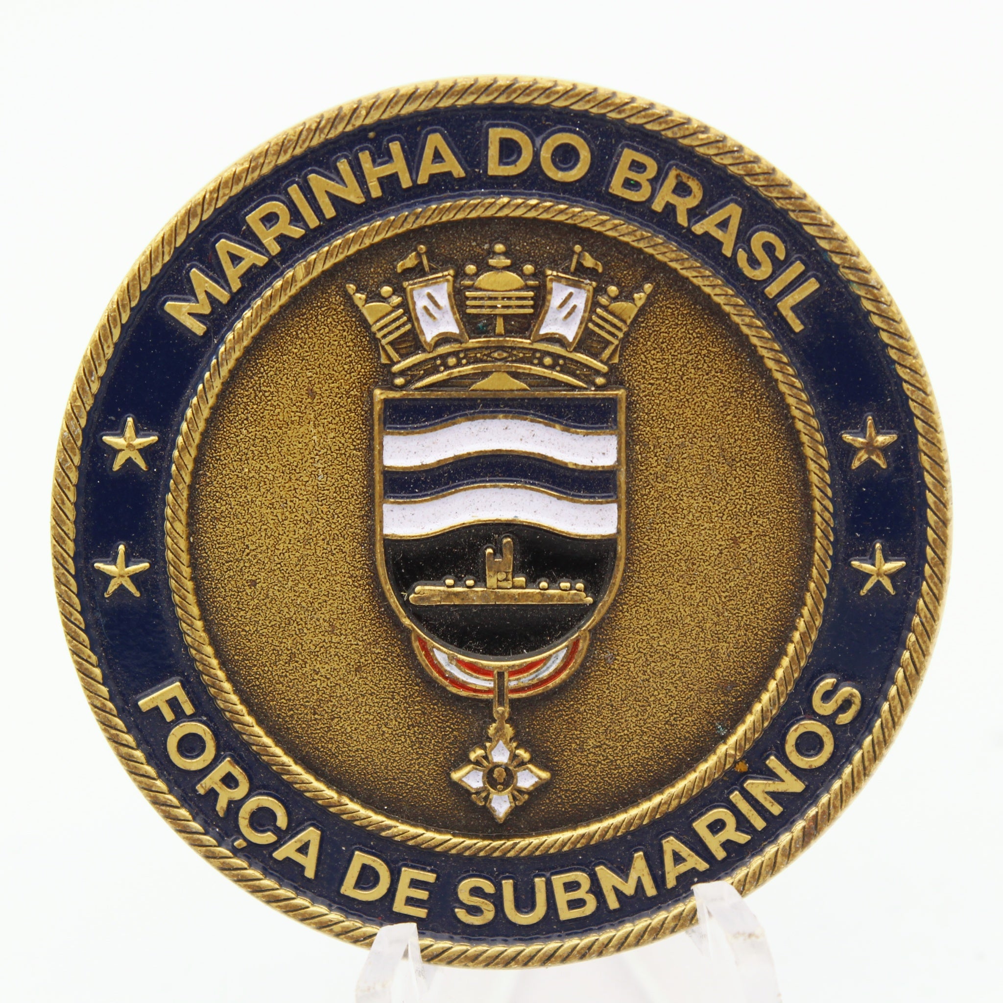Brazil Navy Submarine Force Challenge Coin 1.75 Inch Marinha do Brasil Collectible Pre-owned