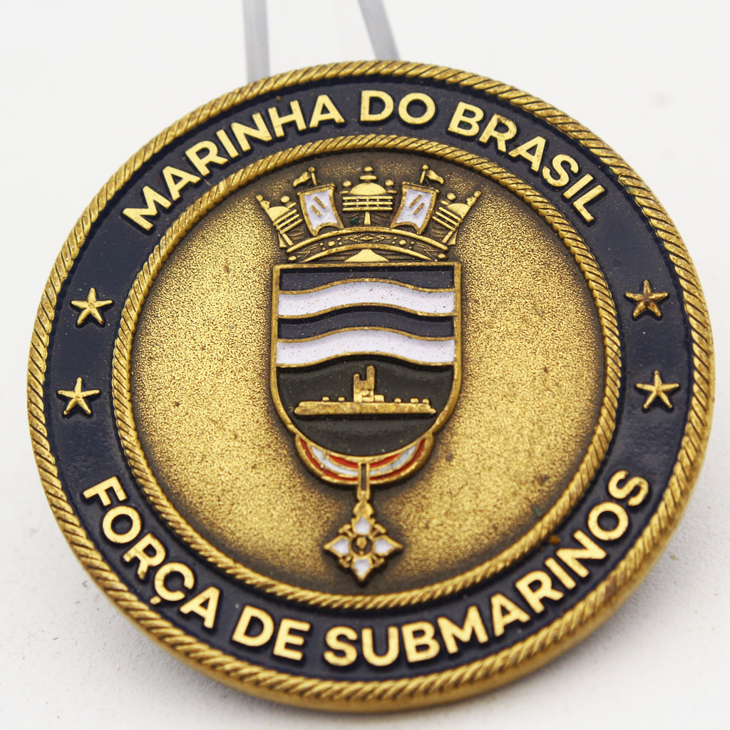 Brazil Navy Submarine Force Challenge Coin 1.75 Inch Marinha do Brasil Collectible Pre-owned