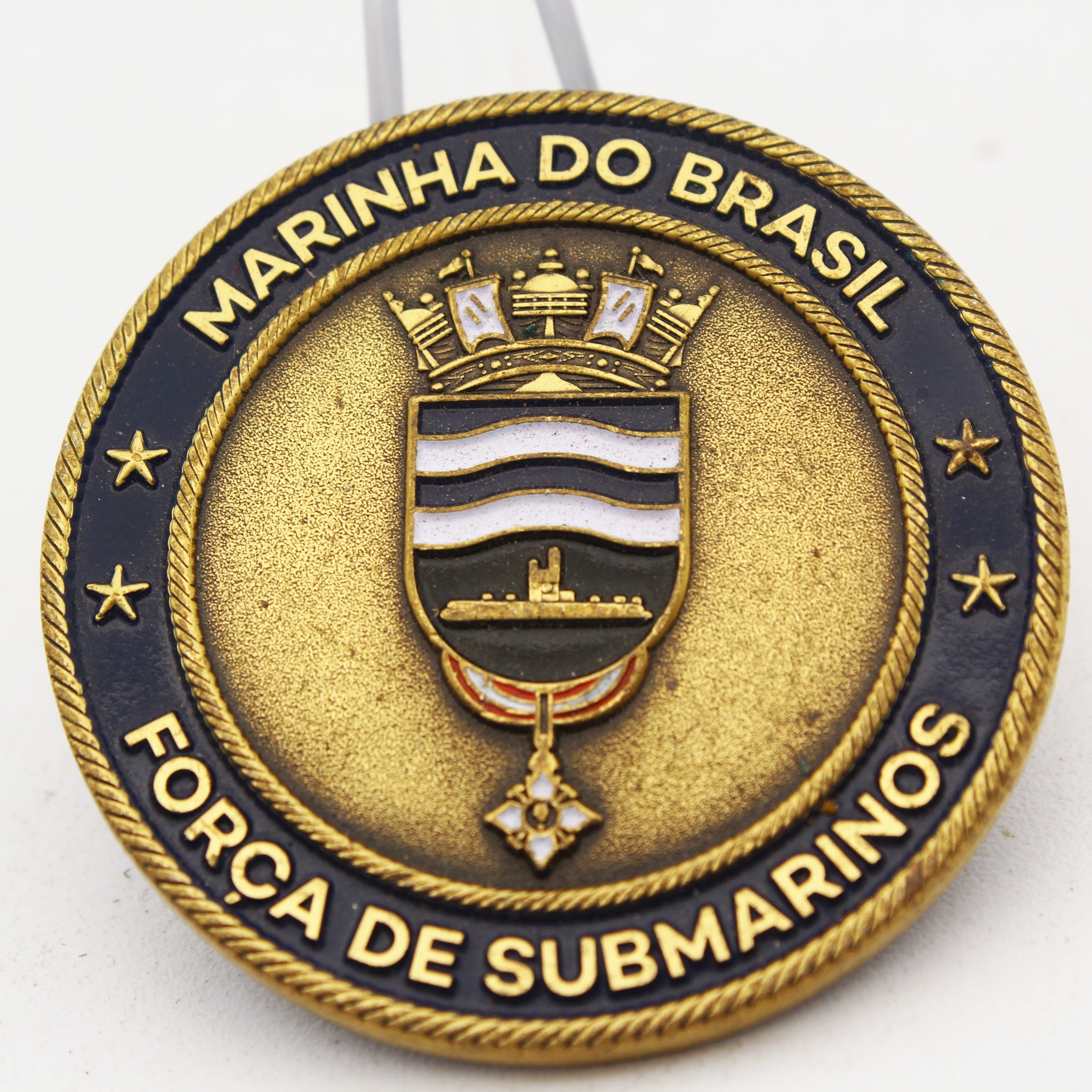 Brazil Navy Submarine Force Challenge Coin 1.75 Inch Marinha do Brasil Collectible Pre-owned
