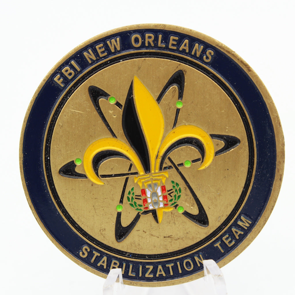 FBI New Orleans Stabilization Team Challenge Coin 1.75 Inch DOJ Collectible Pre-owned
