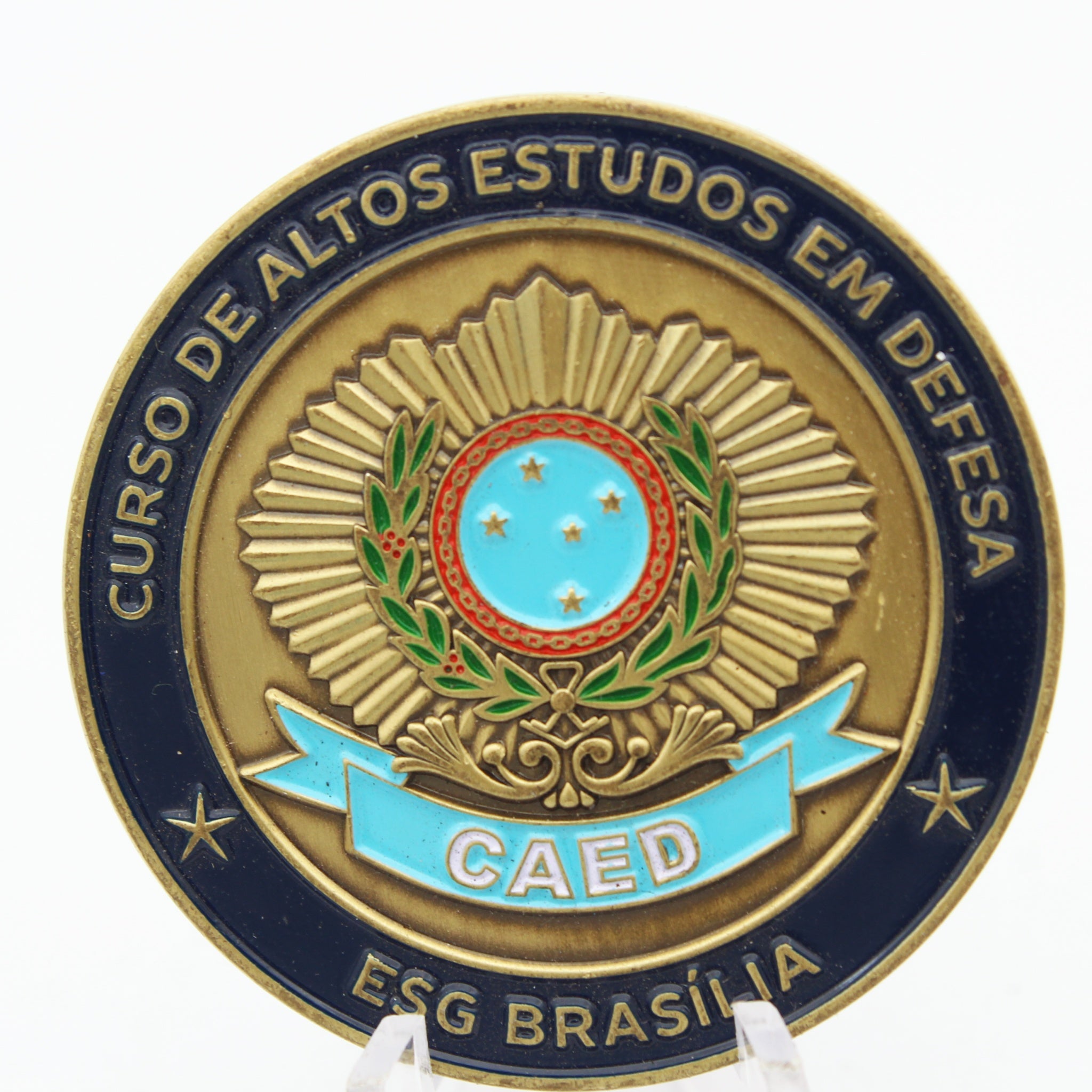 CAED ESG Brazil Defense Studies Challenge Coin 1.75 Inch Brasília 60 Years Collectible Pre-owned