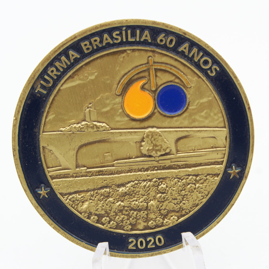 CAED ESG Brazil Defense Studies Challenge Coin 1.75 Inch Brasília 60 Years Collectible Pre-owned