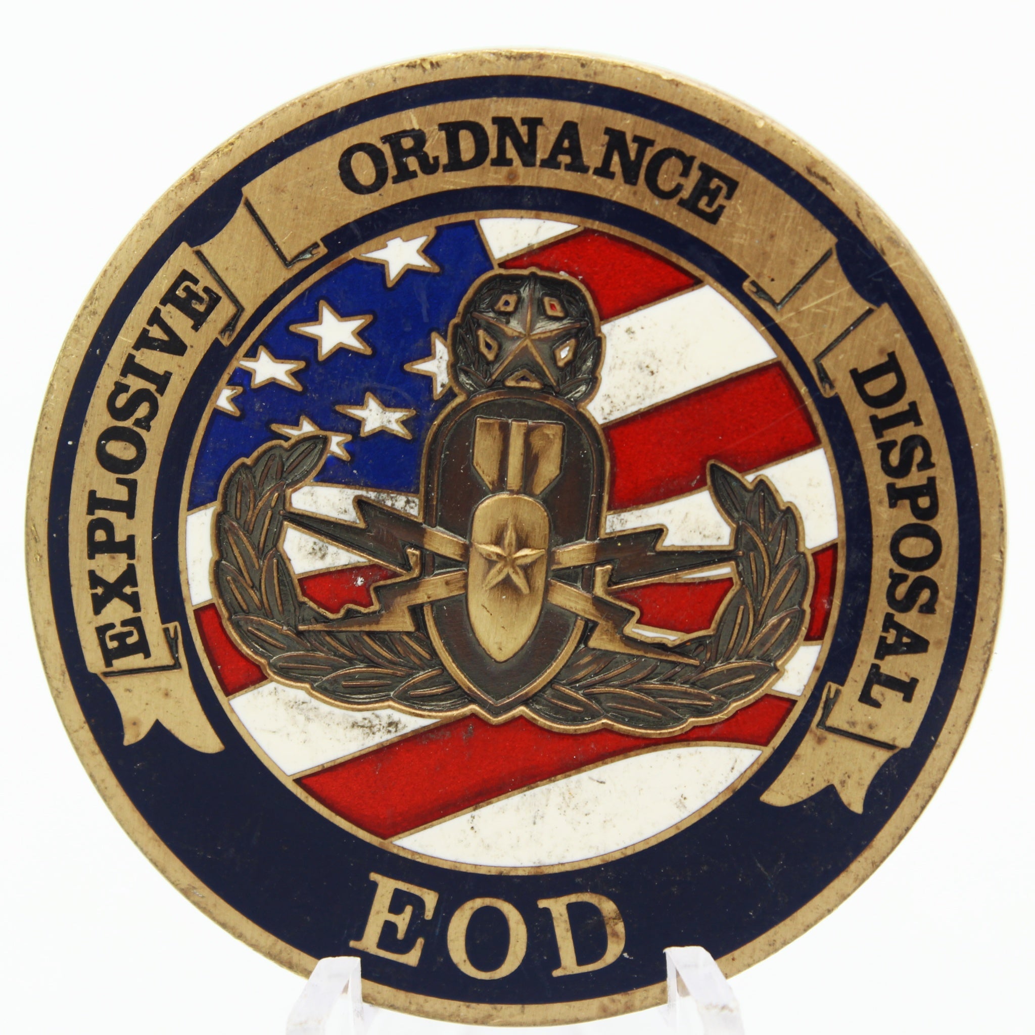 US EOD Explosive Ordnance Disposal WMD Tech Challenge Coin 1.75" Military Pre-owned