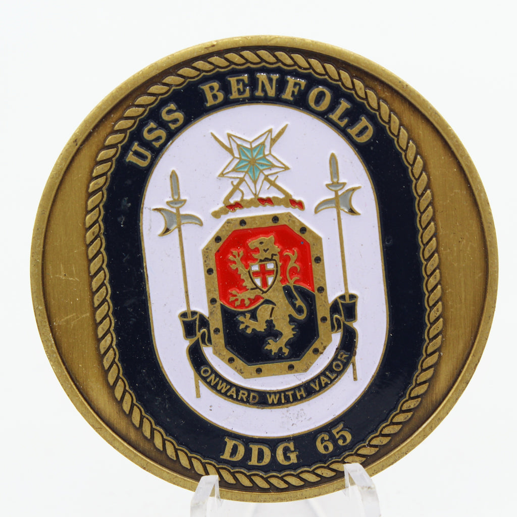 USS Benfold DDG-65 Navy Enlistment Oath Challenge Coin 2" Pre-owned