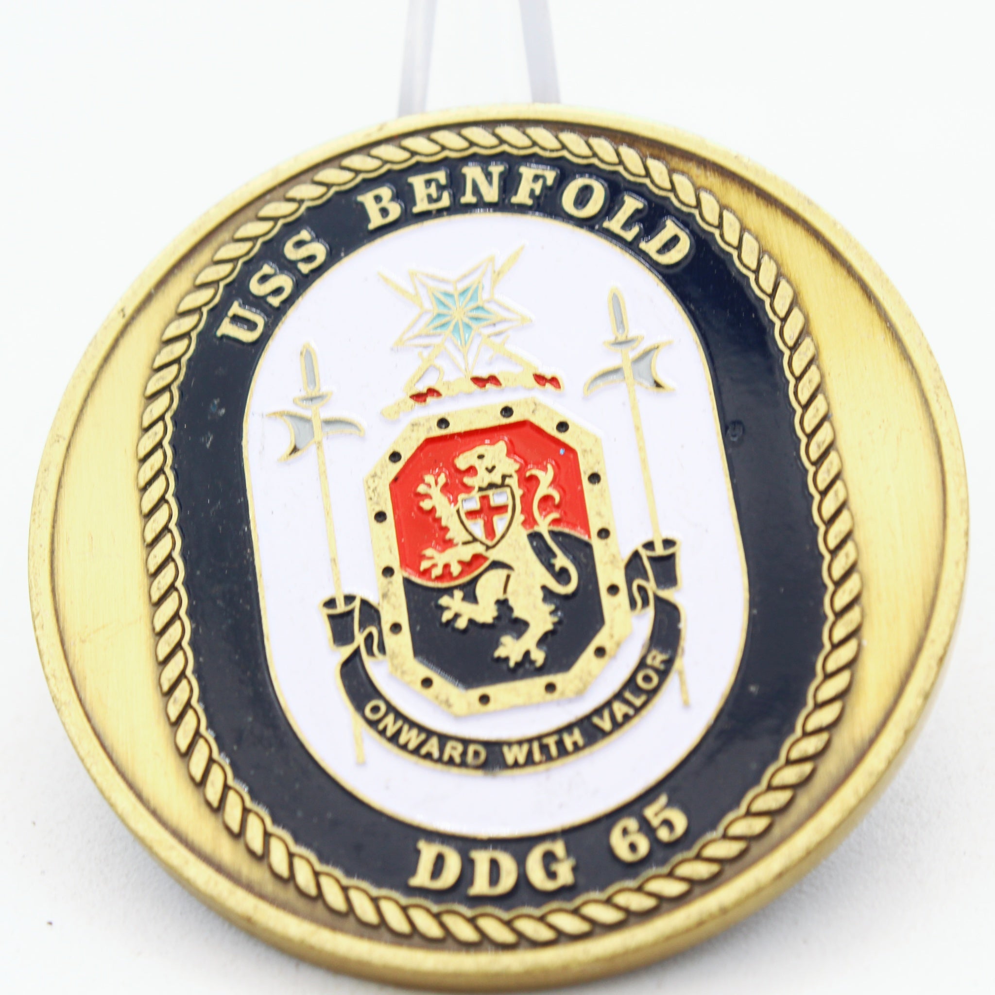 USS Benfold DDG-65 Navy Enlistment Oath Challenge Coin 2" Pre-owned
