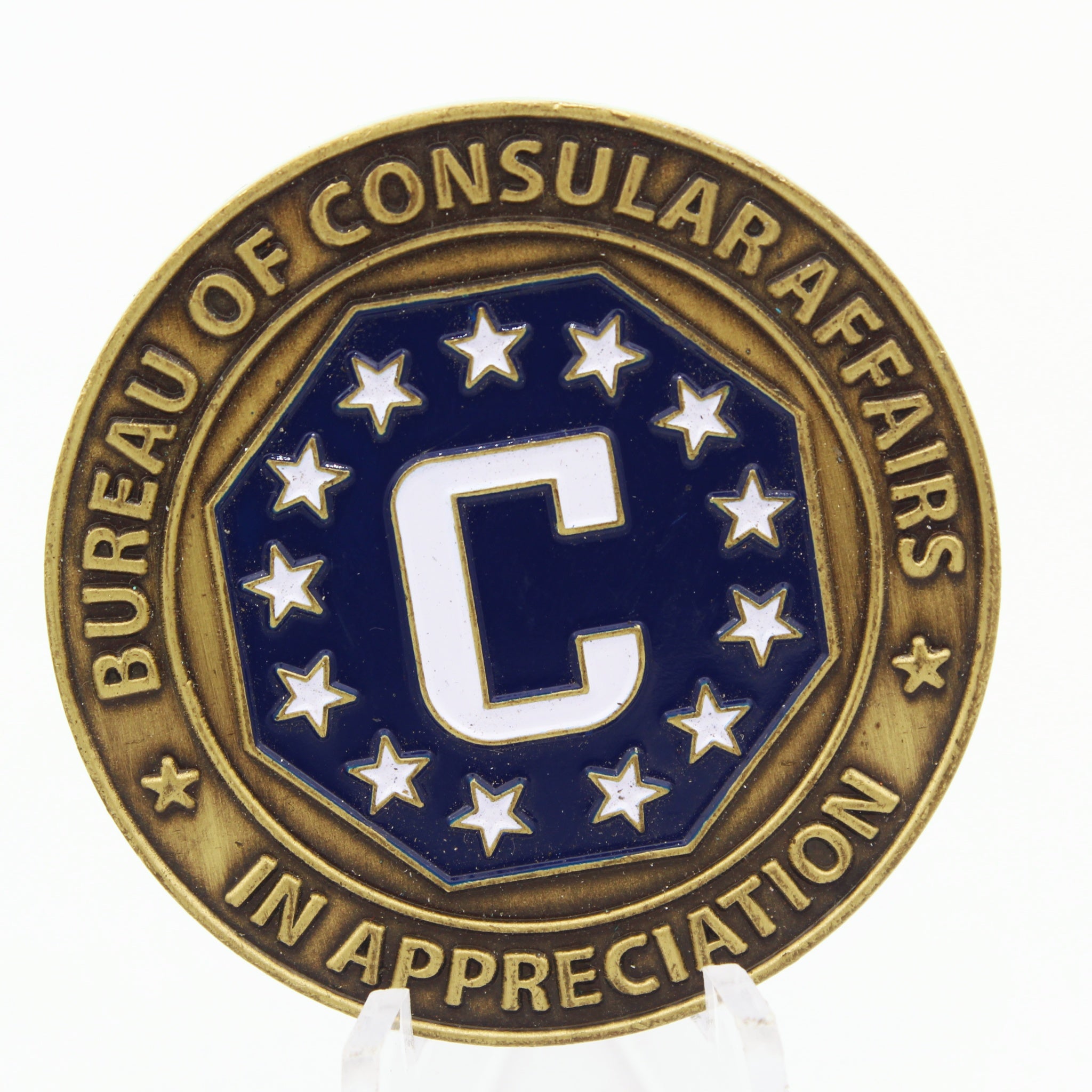 US Department of State Bureau of Consular Affairs Appreciation Challenge Coin 1.75" Pre-owned