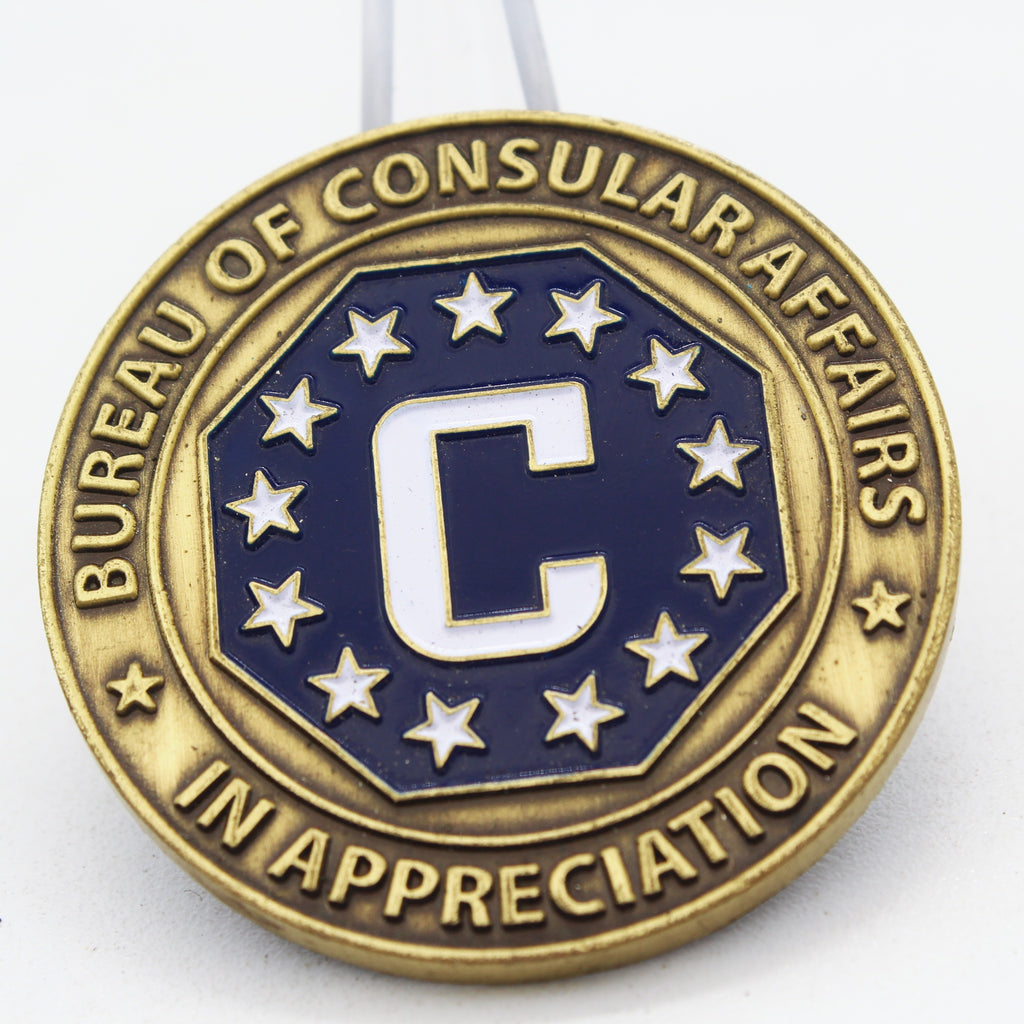 US Department of State Bureau of Consular Affairs Appreciation Challenge Coin 1.75" Pre-owned