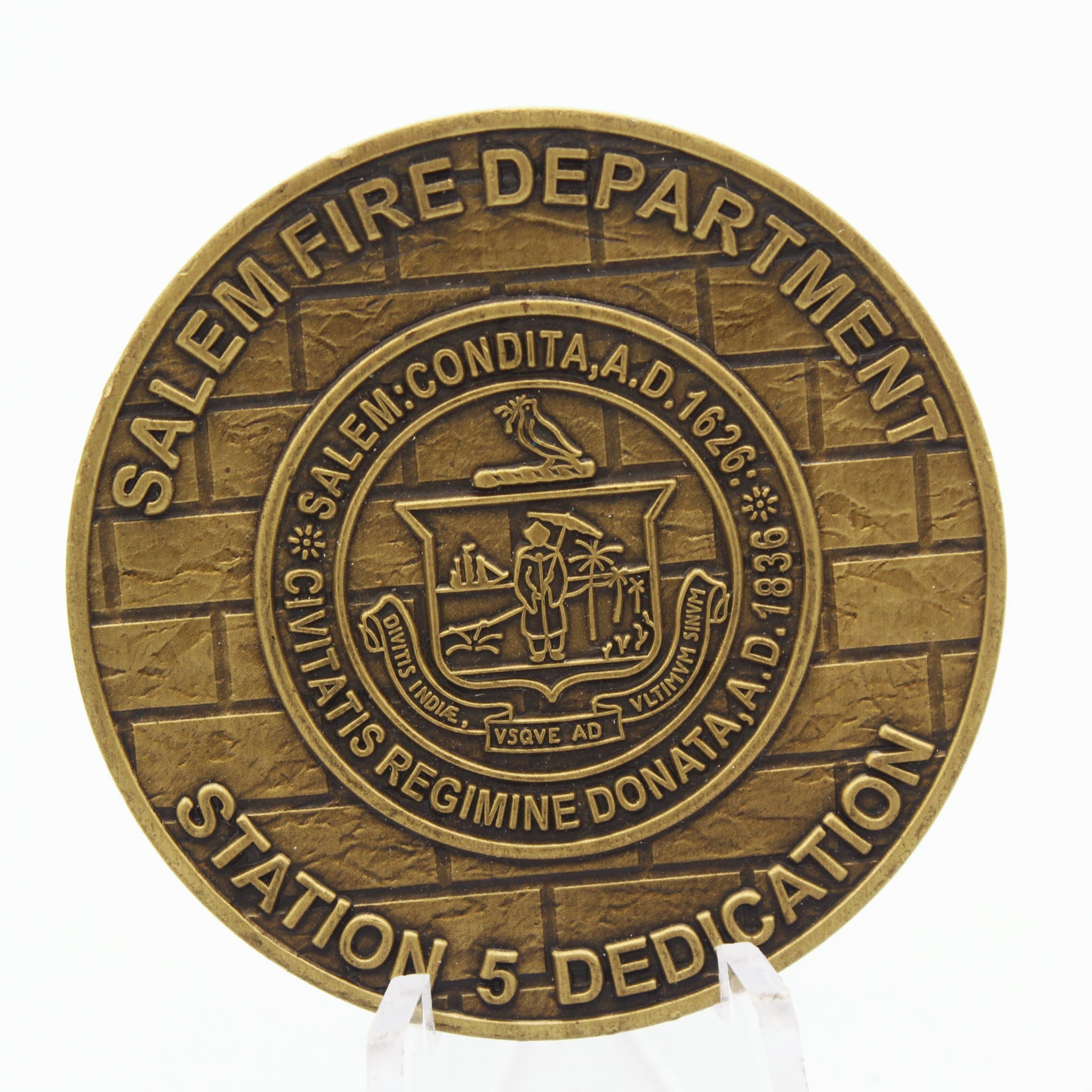 Salem Fire Department Station 5 Dedication Memorial Challenge Coin Joseph O’Keefe 2017 Pre-owned