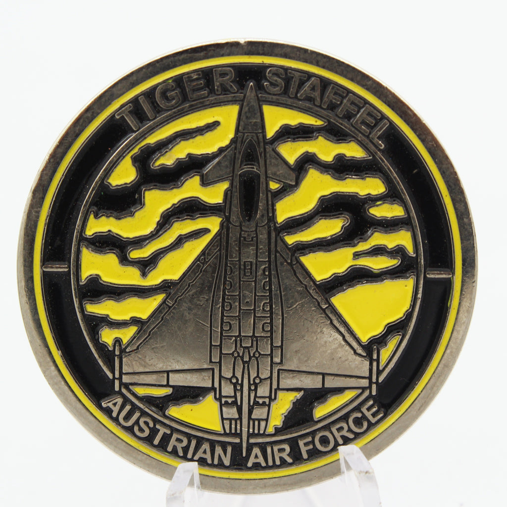 Austrian Air Force Tiger Staffel Challenge Coin 1.75 Inch Military Aviation Collectible Pre-owned