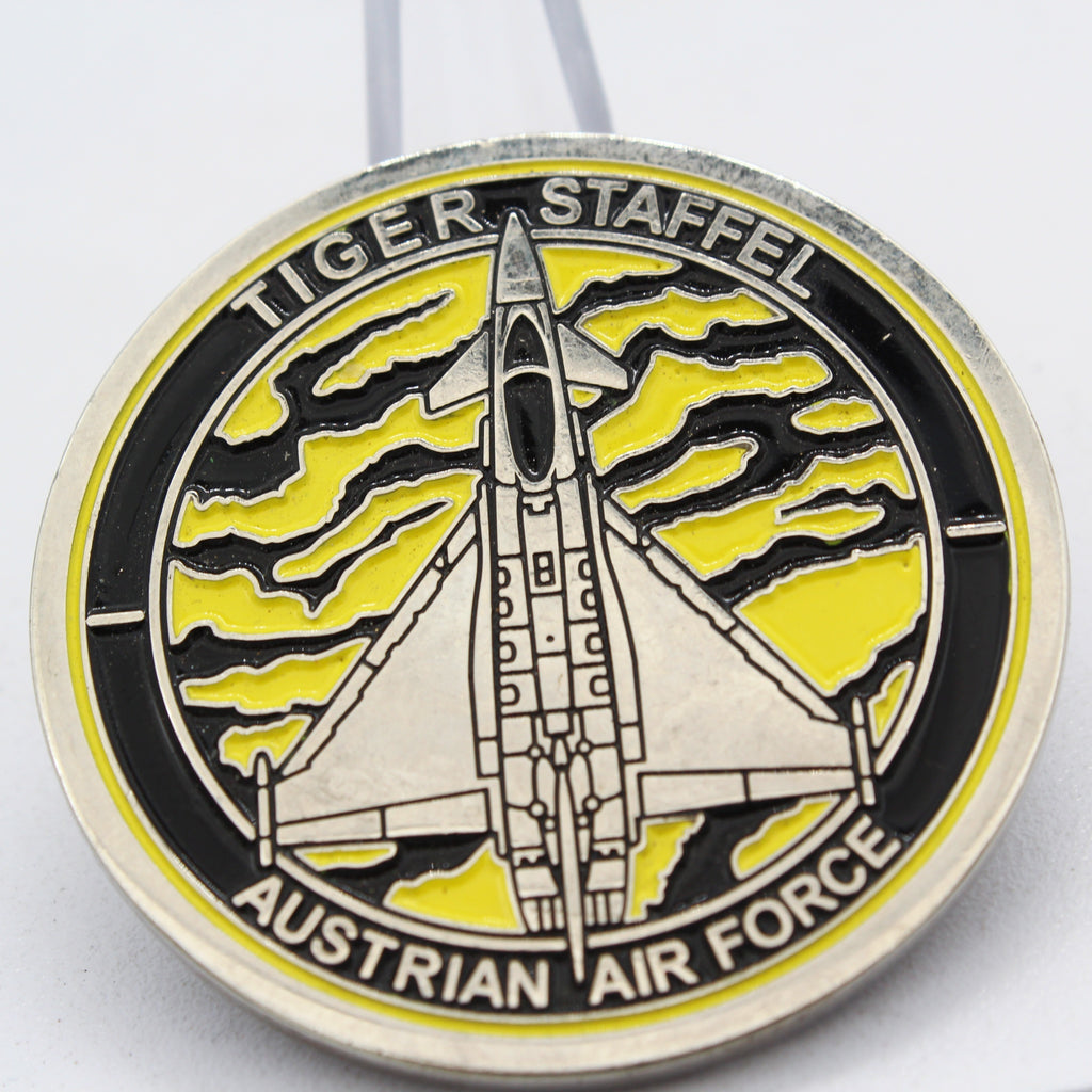 Austrian Air Force Tiger Staffel Challenge Coin 1.75 Inch Military Aviation Collectible Pre-owned