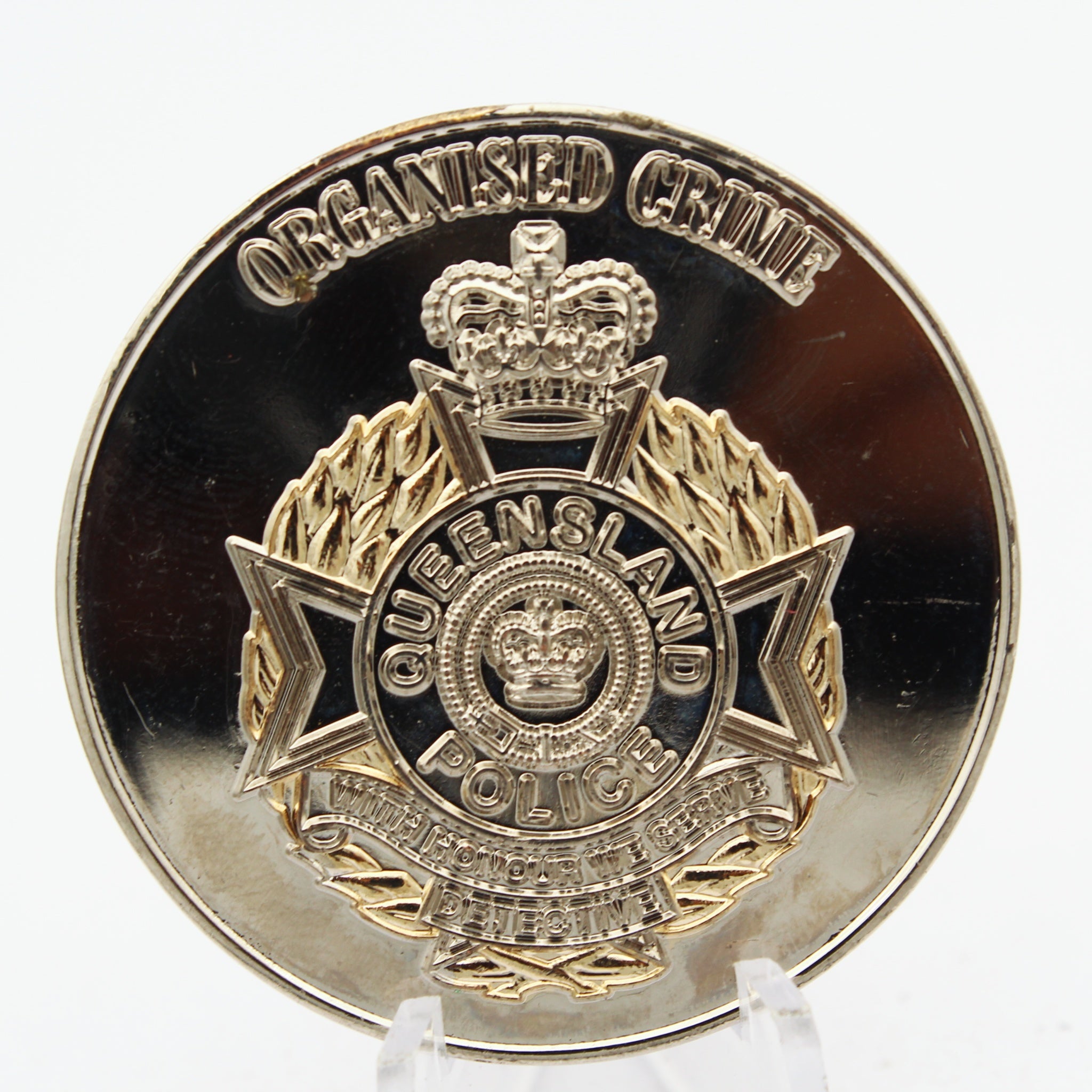 Queensland Police Organized Crime Dedicated Service Challenge Coin 1.75"Pre-owned