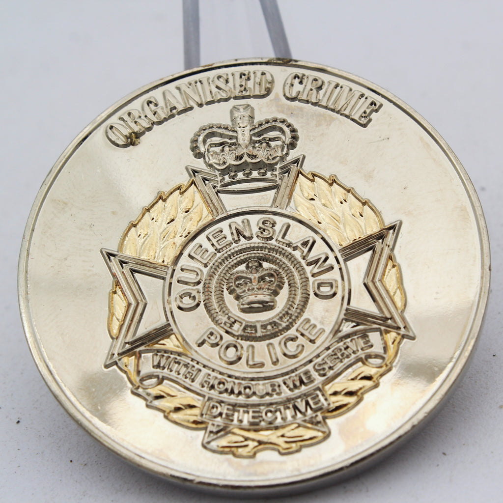 Queensland Police Organized Crime Dedicated Service Challenge Coin 1.75"Pre-owned