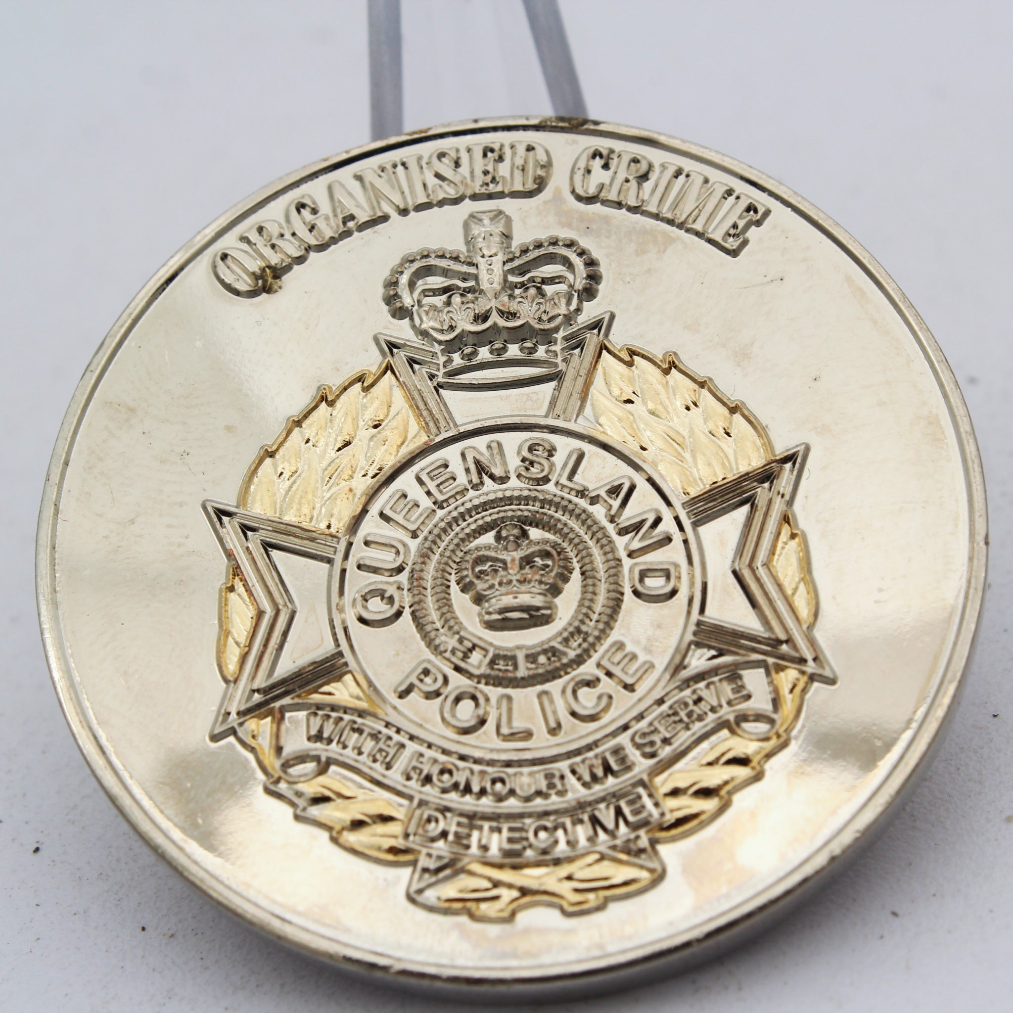 Queensland Police Organized Crime Dedicated Service Challenge Coin 1.75"Pre-owned
