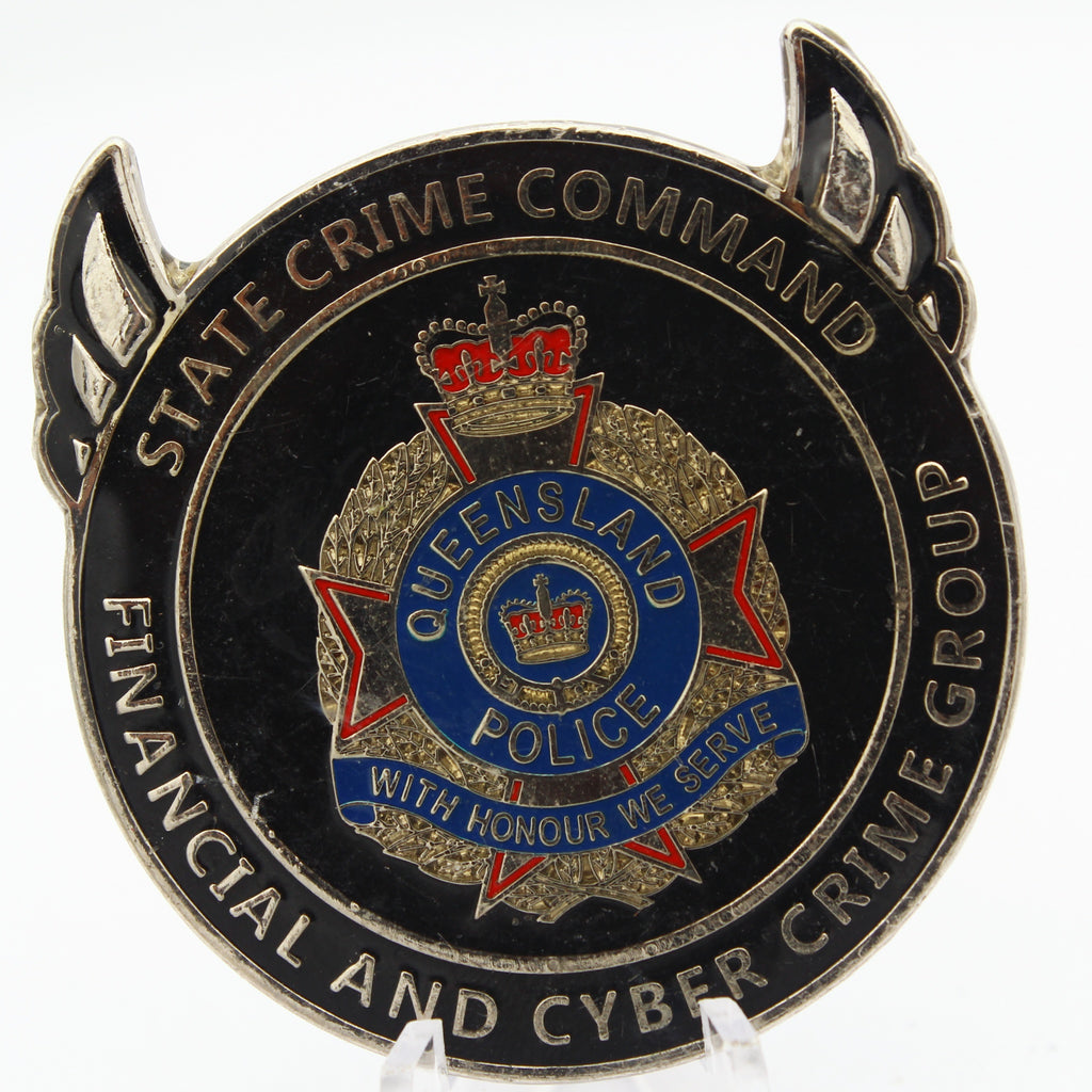 Queensland Police Cyber Crime Challenge Coin Electronic Evidence Unit 2.1" Copper Pre-owned